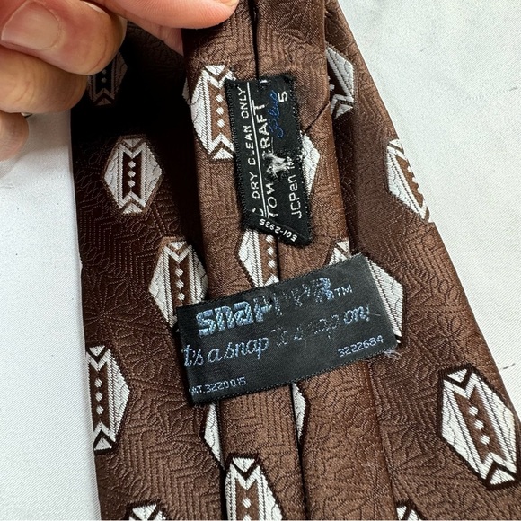 JCPenney Men’s Vintage 70’s Brown Clip On Tie - Picture 4 of 5